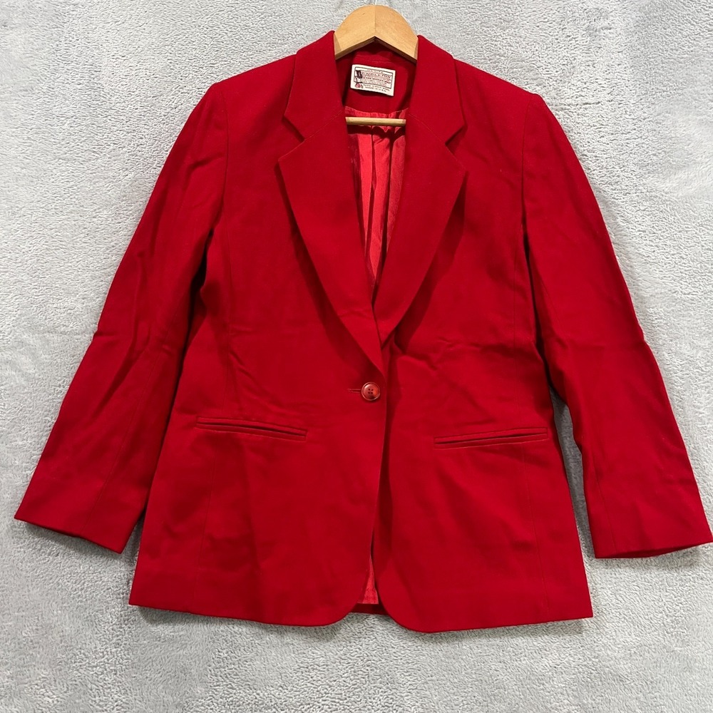 Vintage 1980s Pendleton Blazer Womens 4 Petite Wool Single Button Lined USA Made
